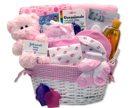 The Simply Baby Necessities Basket in Pink is the perfect baby bath