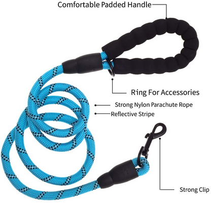 5 FT Thick Highly Reflective Dog Leash 
