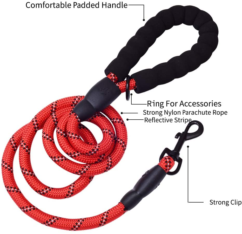 5ft Thick Reflective Dog Leash