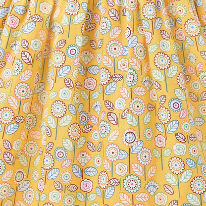 Baby Girl Flower & Fruit Graphic Shirred Design Sling Dress-33