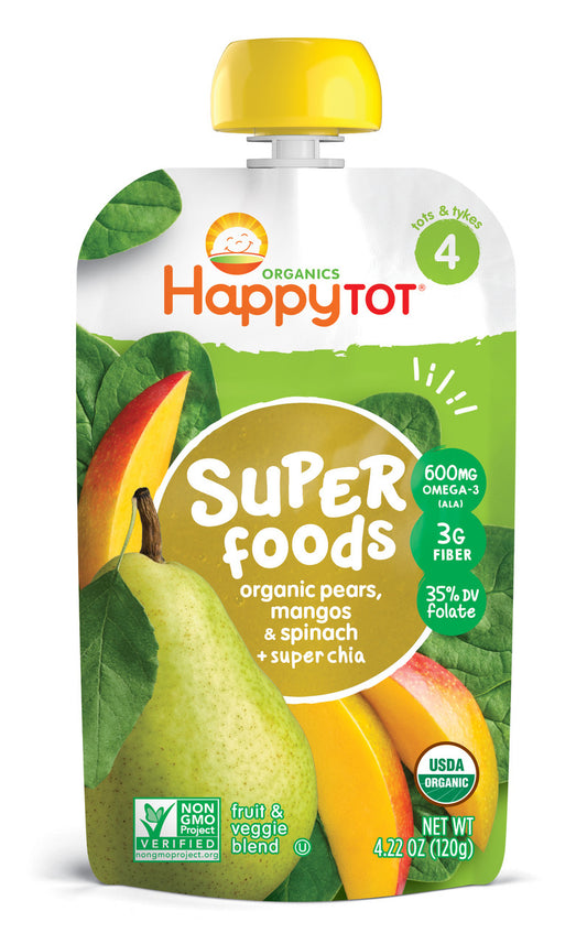 Happy Baby Spinach, Mango & Pear Stage 4 Food (16x4.22 Oz)-0