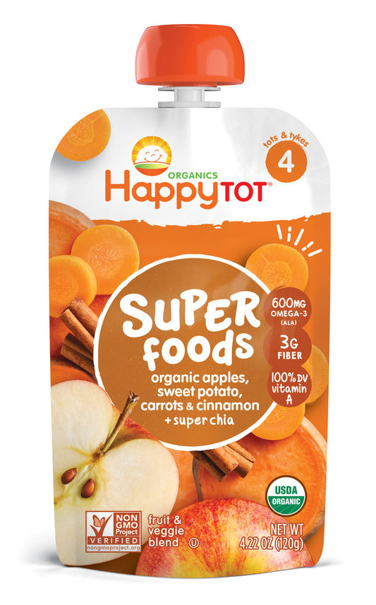 Happy Baby Sweet Potato, Carrot, Apple Baby Stage 4 Food (16x4.22 Oz)-0