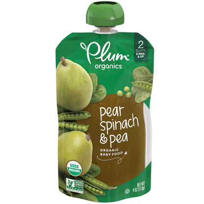 Plum Organics Spin/Peas/Pear (6x4OZ )-1