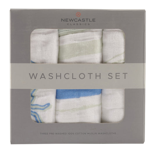 Ocean Cotton Muslin Washcloth Set 3PK-0