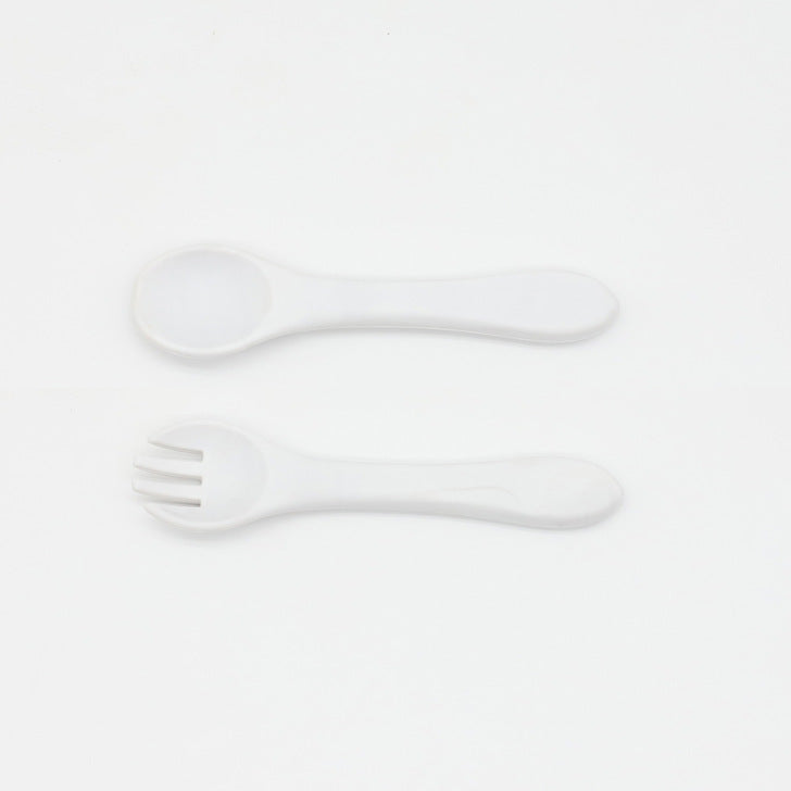 Baby Food Grade Complementary Food Training Silicone Spoon Fork Sets-8