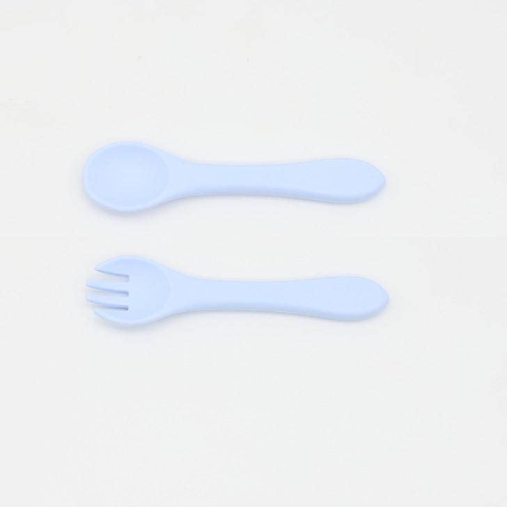 Baby Food Grade Complementary Food Training Silicone Spoon Fork Sets-13