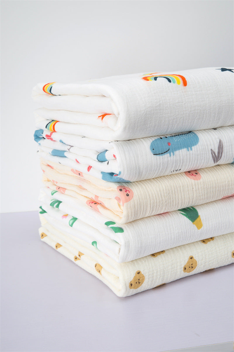 Newborn Baby Printed Pattern Blanket Absorbent Towel-1