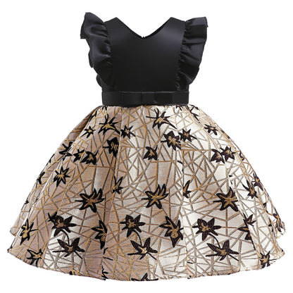 Baby Girl Flower Embroidered Design Quality Formal Party Dress-1