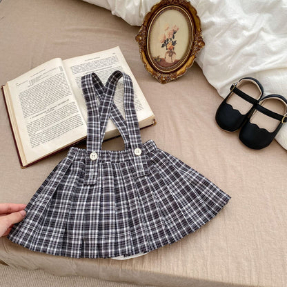 Plaid Pattern & Blouse College Style Sets-2