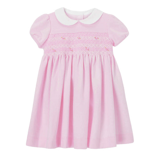 European And American Style Girls’ Summer Dress: New Arrival Knitted Short Sleeve Dress With Turn-Down Peter Pan Collar-0