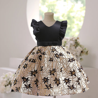 Baby Girl Flower Embroidered Design Quality Formal Party Dress-5