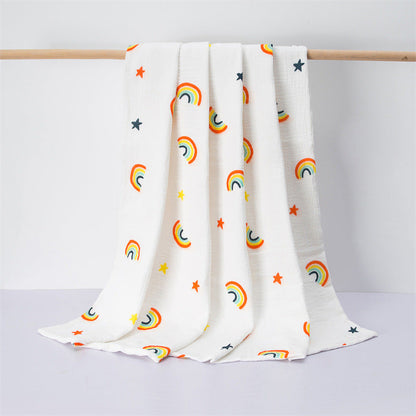 Newborn Baby Printed Pattern Blanket Absorbent Towel-6