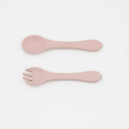 Baby Food Grade Complementary Food Training Silicone Spoon Fork Sets-6