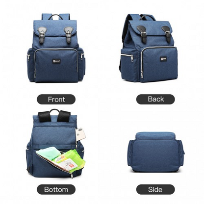 Travel Baby Changing Backpack with USB Charging Interface - Navy