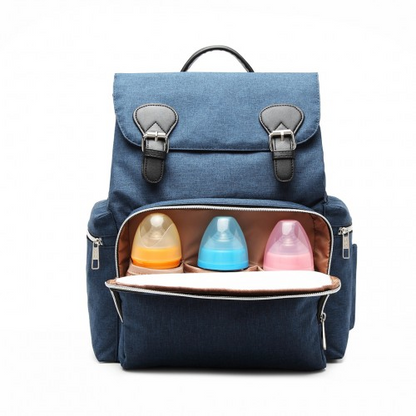Travel Baby Changing Backpack with USB Charging Interface - Navy