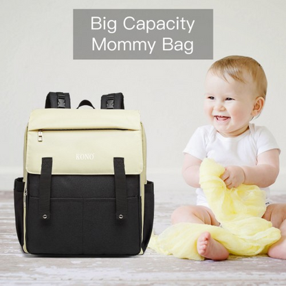 Multi Compartment Baby Changing Backpack with USB Connectivity - Black