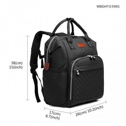Wide Open Designed Baby Diaper Changing Backpack - Black
