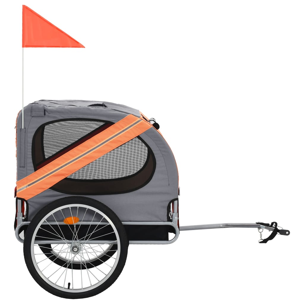 Pet Bike Trailer Orange and Gray