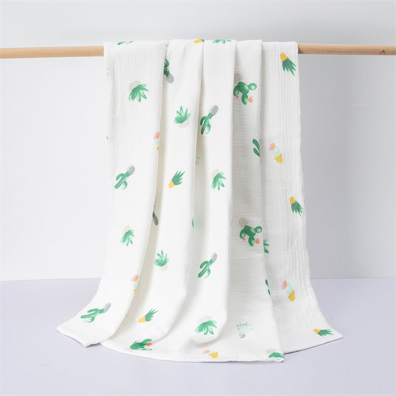 Newborn Baby Printed Pattern Blanket Absorbent Towel-3