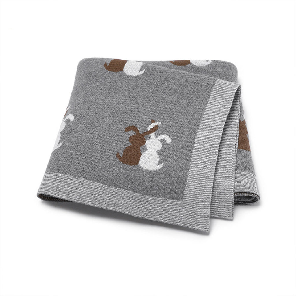 Kids Bunny Knitted Pattern Western Style Blankets-1