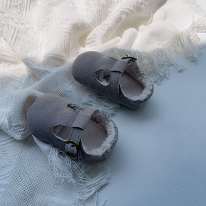 New Arrival In Winter Baby Girl Solid Color Plush Warm Anti-Slip Shoes-7