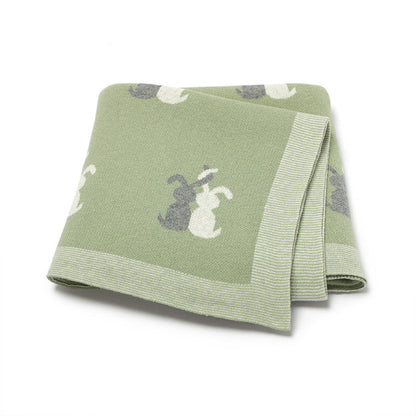 Kids Bunny Knitted Pattern Western Style Blankets-4