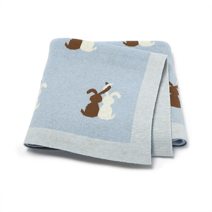 Kids Bunny Knitted Pattern Western Style Blankets-5