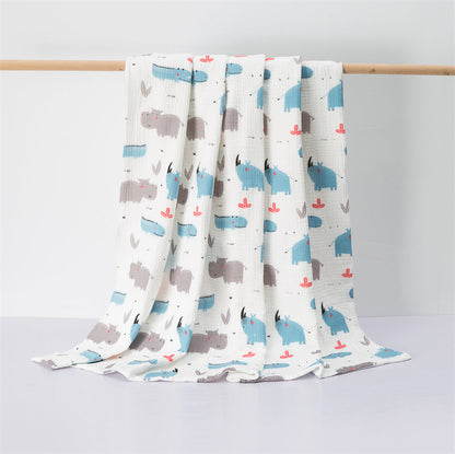 Newborn Baby Printed Pattern Blanket Absorbent Towel-8